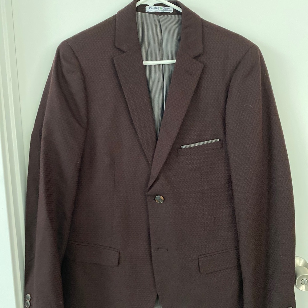 Maroon suit